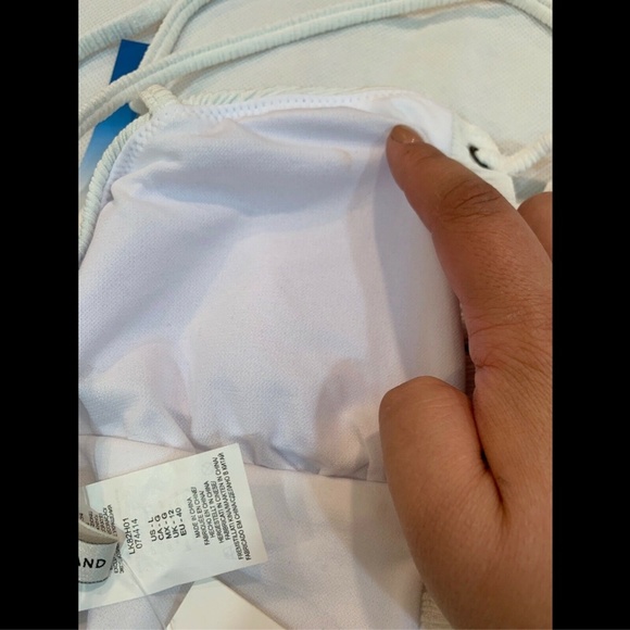 NWT Lucky‎ Brand Havana Lace-Up One-Piece Swimsuit in White [SZ Large ] - Picture 7 of 8